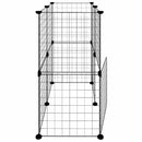 12-panels kæledyrsindhegning med låge 35x35 cm stål sort