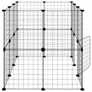 20-panels kæledyrsindhegning med låge 35x35 cm stål sort
