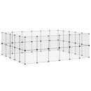 44-panels kæledyrsindhegning med låge 35x35 cm stål sort