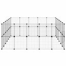 44-panels kæledyrsindhegning med låge 35x35 cm stål sort