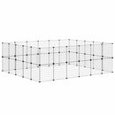 44-panels kæledyrsindhegning med låge 35x35 cm stål sort