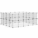 36-panels kæledyrsindhegning med låge 35x35 cm stål sort