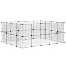 36-panels kæledyrsindhegning med låge 175x140x70 cm stål sort