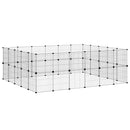 44-panels kæledyrsindhegning med låge 35x35 cm stål sort