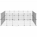 44-panels kæledyrsindhegning med låge 35x35 cm stål sort