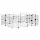 44-panels kæledyrsindhegning med låge 35x35 cm stål sort