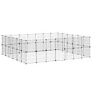 52-panels kæledyrsindhegning med låge 35x35 cm stål sort