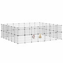 52-panels kæledyrsindhegning med låge 35x35 cm stål sort