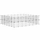 52-panels kæledyrsindhegning med låge 35x35 cm stål sort