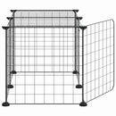 8-panels kæledyrsindhegning med låge 35x35 cm stål sort