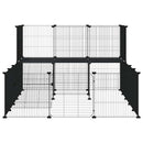 36-panels kæledyrsindhegning med låge 35x35 cm stål sort
