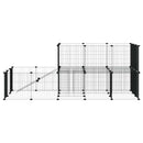 44-panels kæledyrsindhegning med låge 35x35 cm stål sort