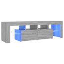 tv-bord med LED-lys 140x36,5x40 cm grå sonoma-eg
