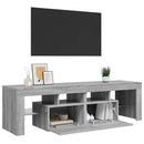tv-bord med LED-lys 140x36,5x40 cm grå sonoma-eg
