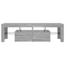 tv-bord med LED-lys 140x36,5x40 cm grå sonoma-eg