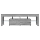 tv-bord med LED-lys 140x36,5x40 cm grå sonoma-eg