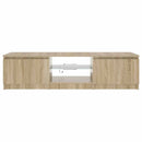 tv-bord med LED-lys 140x40x36 cm røget egetræsfarve