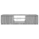 tv-bord med LED-lys 140x40x36 cm grå sonoma-eg
