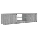 tv-bord med LED-lys 140x40x36 cm grå sonoma-eg