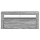 tv-bord med LED-lys 90x35x40 cm grå sonoma-eg