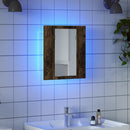 spejlskab med LED-lys 40x12x45 cm konstrueret træ røget eg