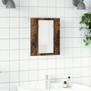 spejlskab med LED-lys 40x12x45 cm konstrueret træ røget eg