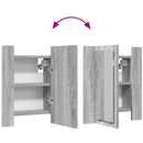 spejlskab m. LED-lys 40x12x45 cm konstrueret træ grå sonoma-eg