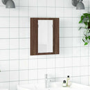 spejlskab med LED-lys 40x12x45 cm konstrueret træ brunt eg