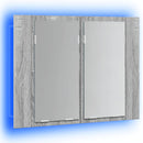 spejlskab m. LED-lys 60x12x45 cm konstrueret træ grå sonoma-eg