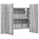 spejlskab m. LED-lys 60x12x45 cm konstrueret træ grå sonoma-eg