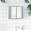 spejlskab m. LED-lys 60x12x45 cm konstrueret træ grå sonoma-eg