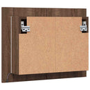 spejlskab m. LED-lys 60x12x45 cm konstrueret træ brunt eg