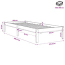 sengeramme uden madras 100x190 cm massivt fyrretræ