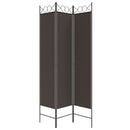 3-panels rumdeler 120x200 cm stof brun