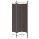 3-panels rumdeler 120x200 cm stof brun