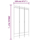 3-panels rumdeler 120x200 cm stof sort