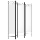 5-panels rumdeler 200x200 cm stof hvid