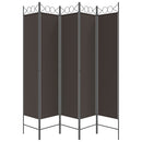 5-panels rumdeler 200x200 cm stof brun