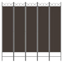5-panels rumdeler 200x200 cm stof brun