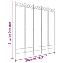 5-panels rumdeler 200x200 cm stof brun