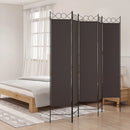 5-panels rumdeler 200x200 cm stof brun