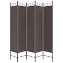 5-panels rumdeler 200x200 cm stof brun