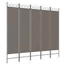 5-panels rumdeler 200x200 cm stof antracitgrå