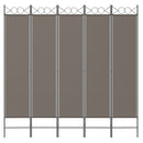 5-panels rumdeler 200x200 cm stof antracitgrå