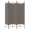 5-panels rumdeler 200x200 cm stof antracitgrå