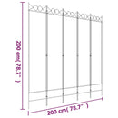 5-panels rumdeler 200x200 cm stof antracitgrå