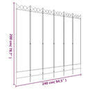 6-panels rumdeler 240x200 cm stof brun