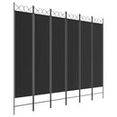 6-panels rumdeler 240x200 cm stof sort