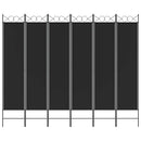 6-panels rumdeler 240x200 cm stof sort