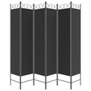 6-panels rumdeler 240x200 cm stof sort